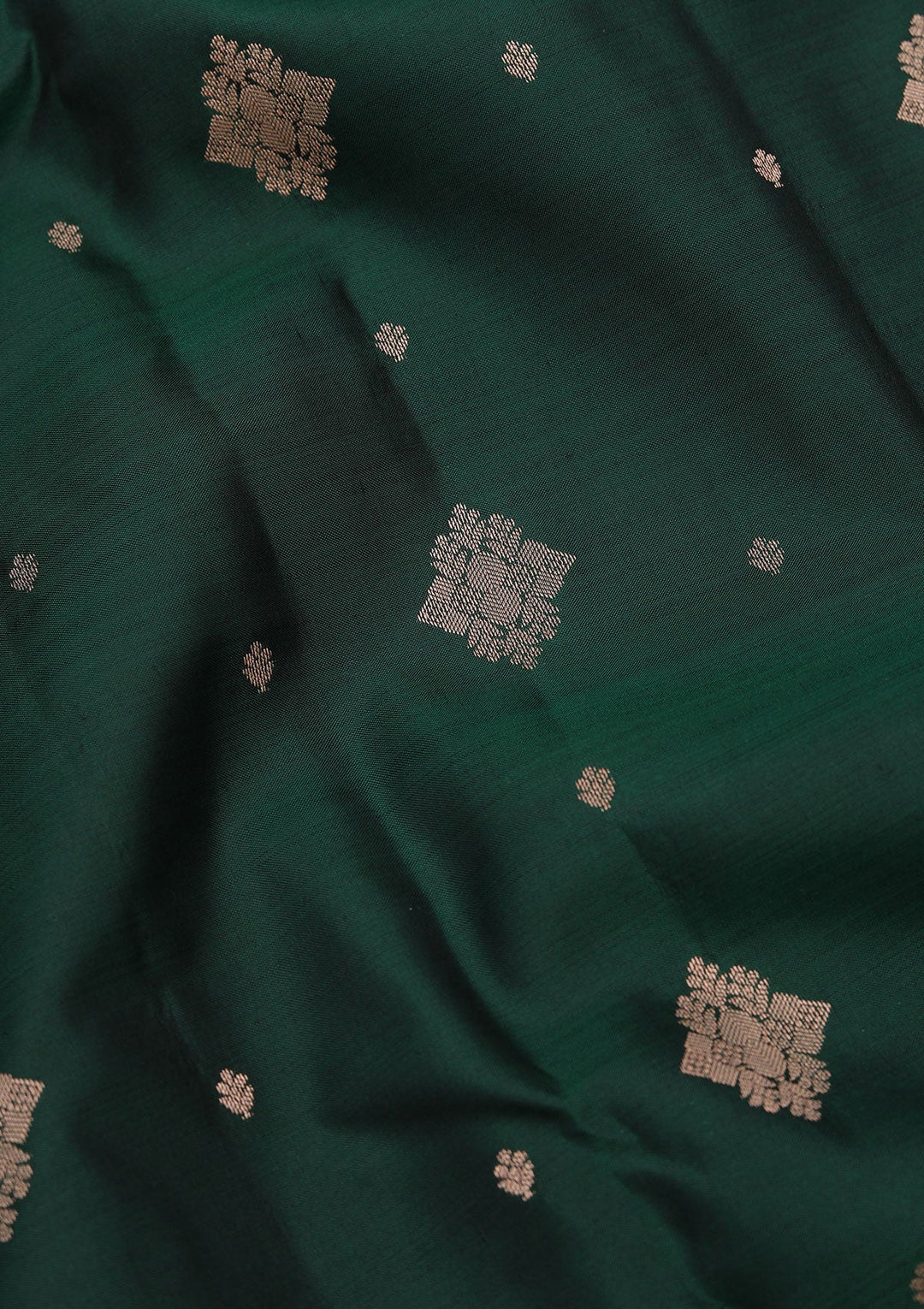 Bottle Green Zariwork Pure Silk Saree