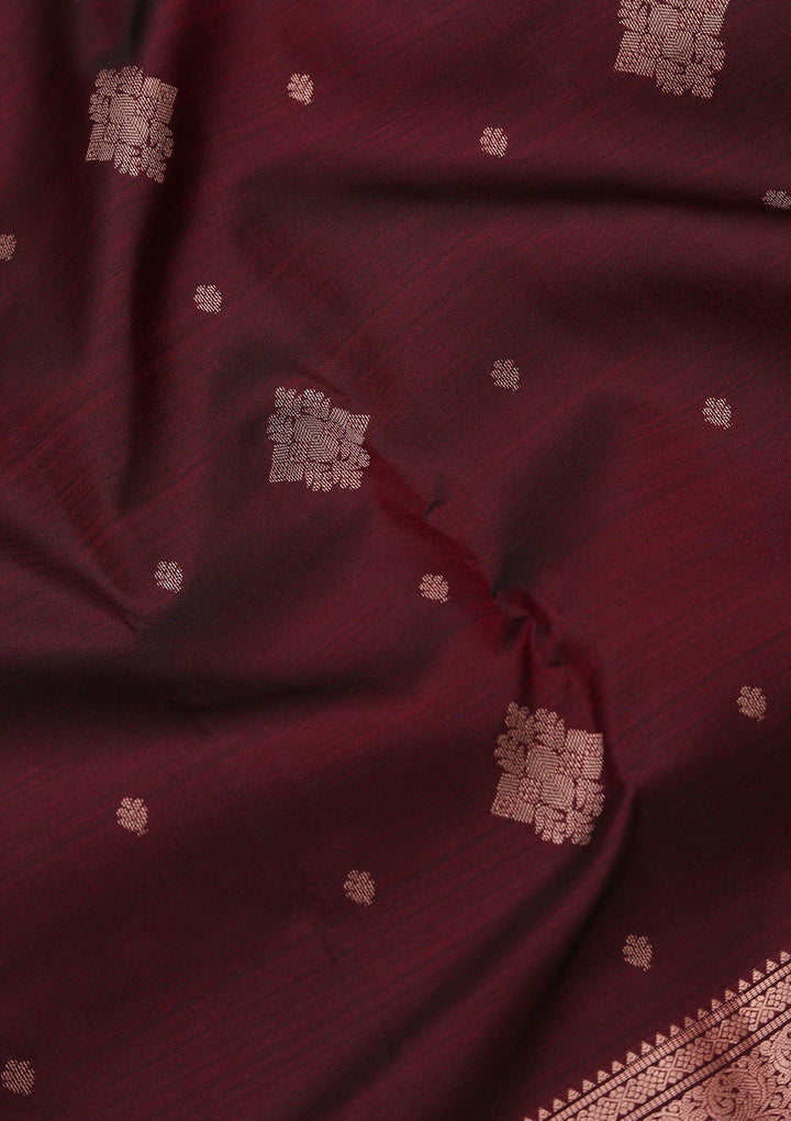 Maroon Zariwork Pure Silk Saree