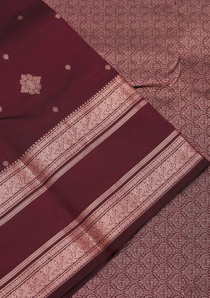 Maroon Zariwork Pure Silk Saree