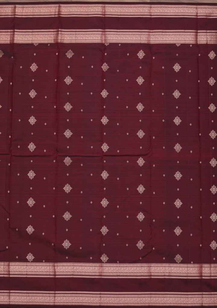 Maroon Zariwork Pure Silk Saree