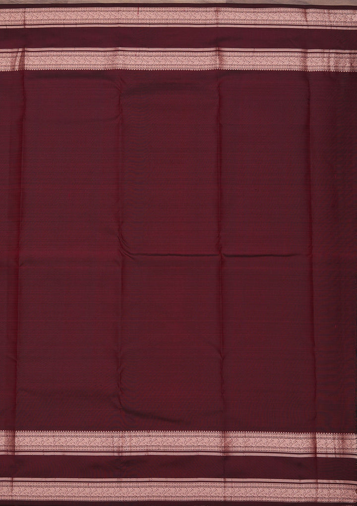 Maroon Zariwork Pure Silk Saree