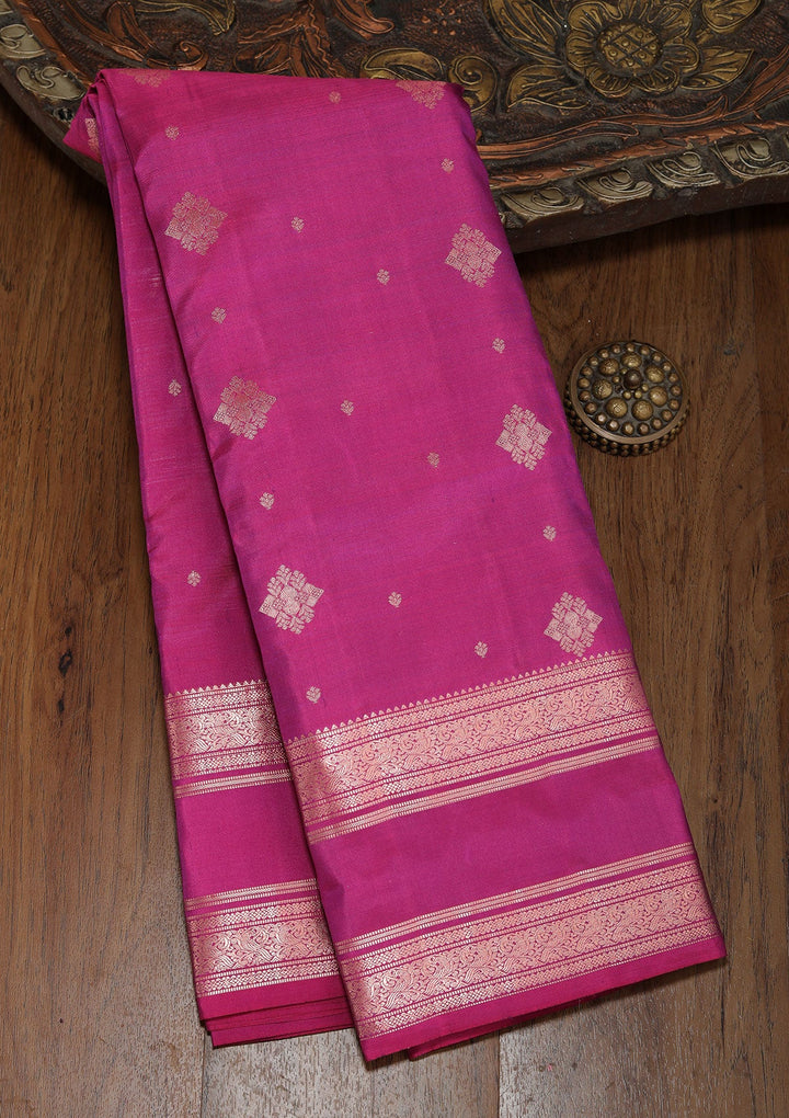 Wine Zariwork Pure Silk Saree