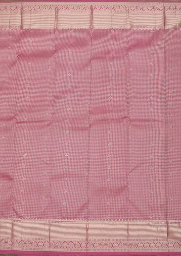 Onion Pink Zariwork Pure Silk Saree