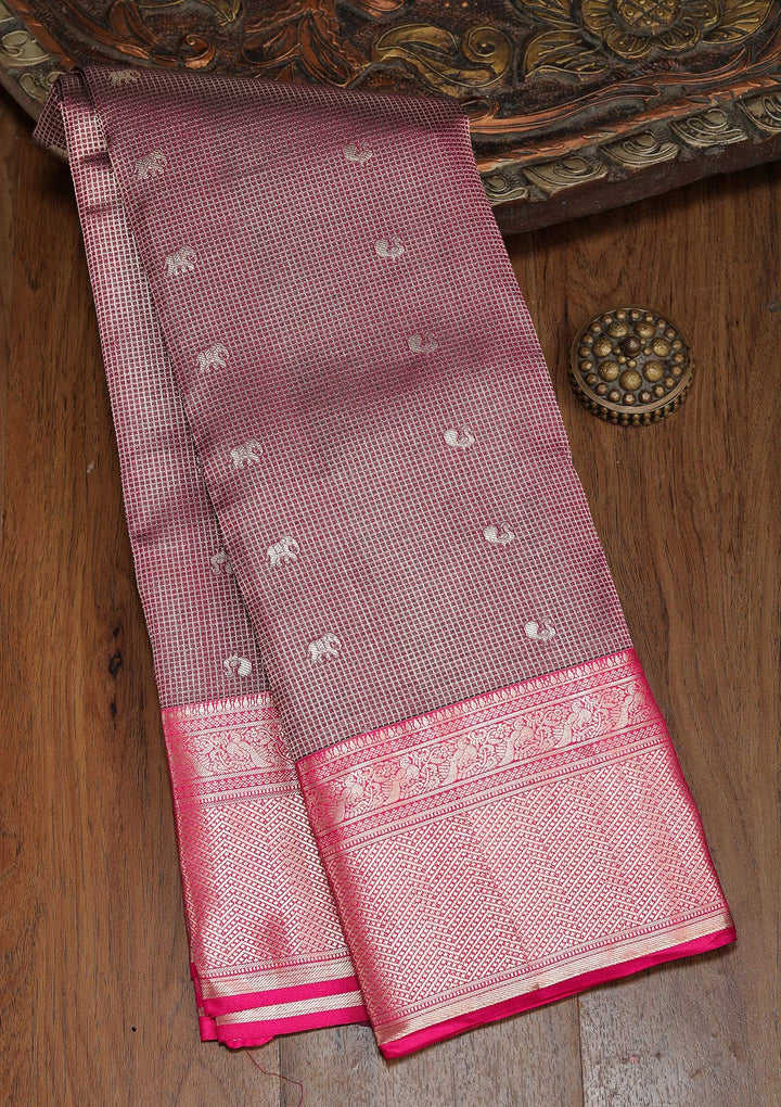 Wine Zariwork Pure Silk Saree