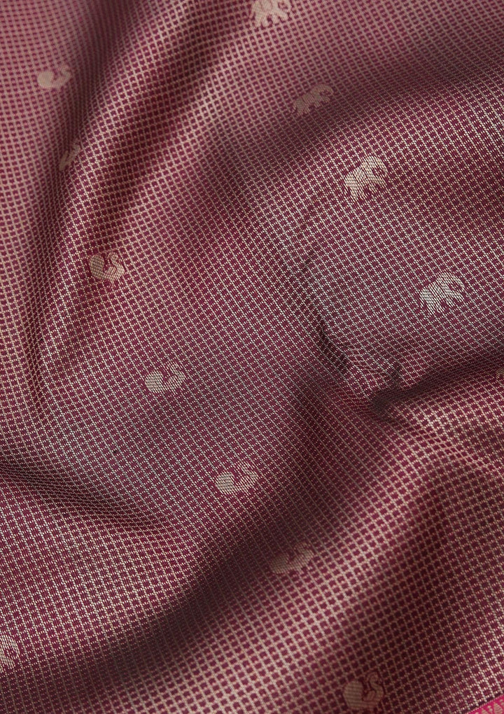 Wine Zariwork Pure Silk Saree