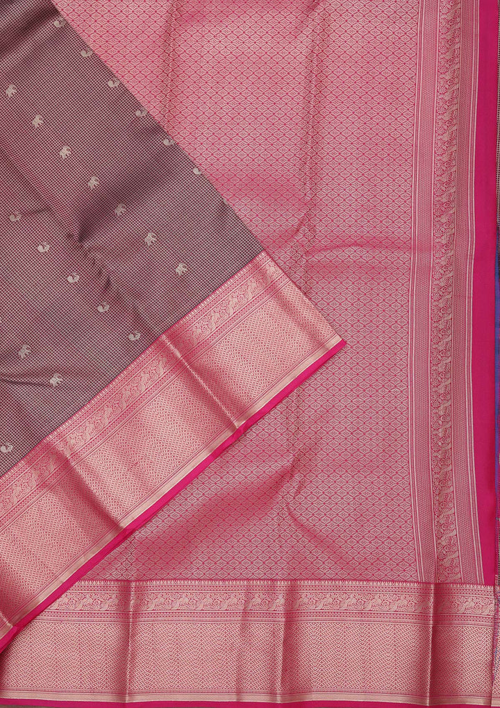 Wine Zariwork Pure Silk Saree