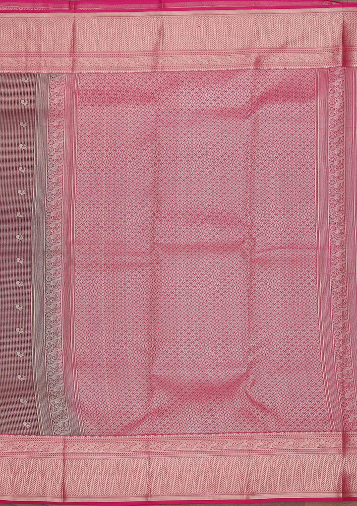 Wine Zariwork Pure Silk Saree