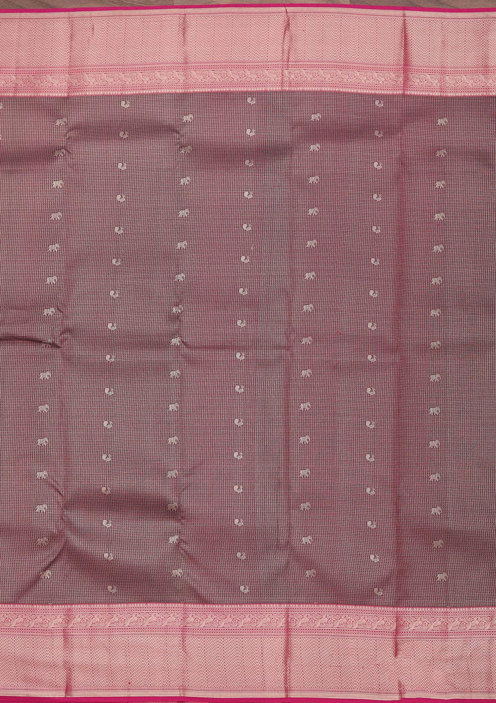 Wine Zariwork Pure Silk Saree