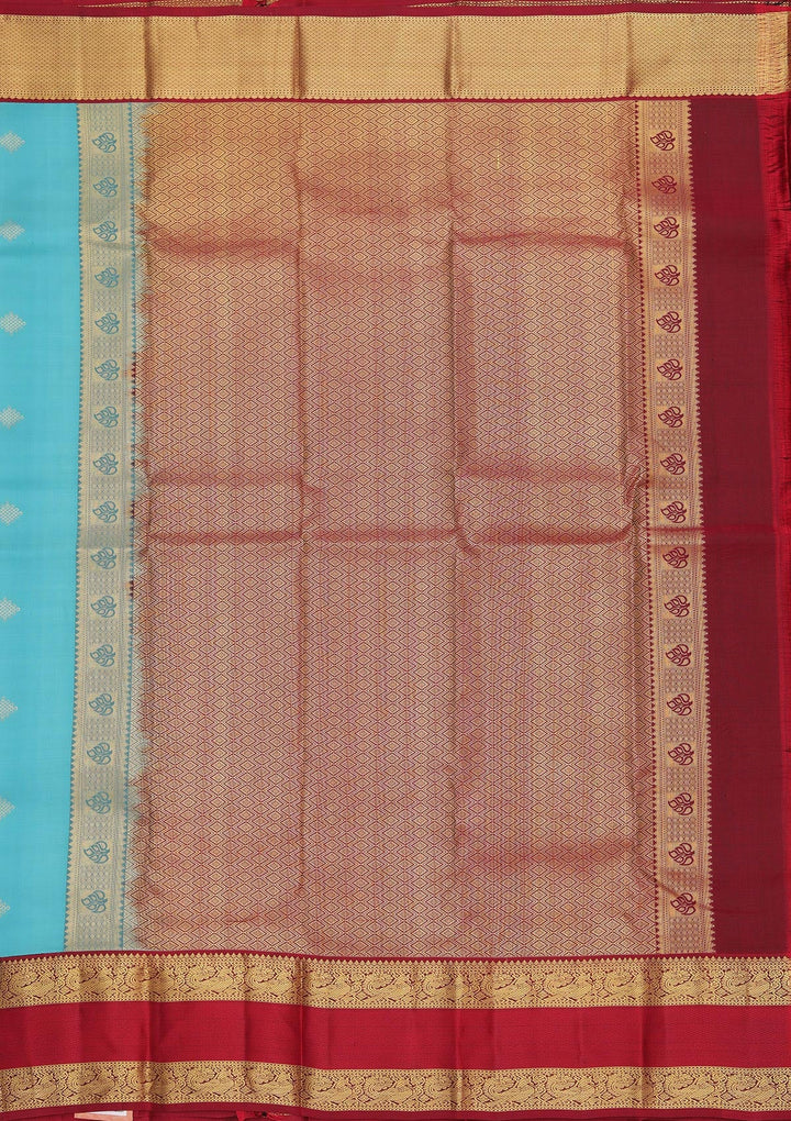 Sky Blue Zariwork Pure Silk Saree