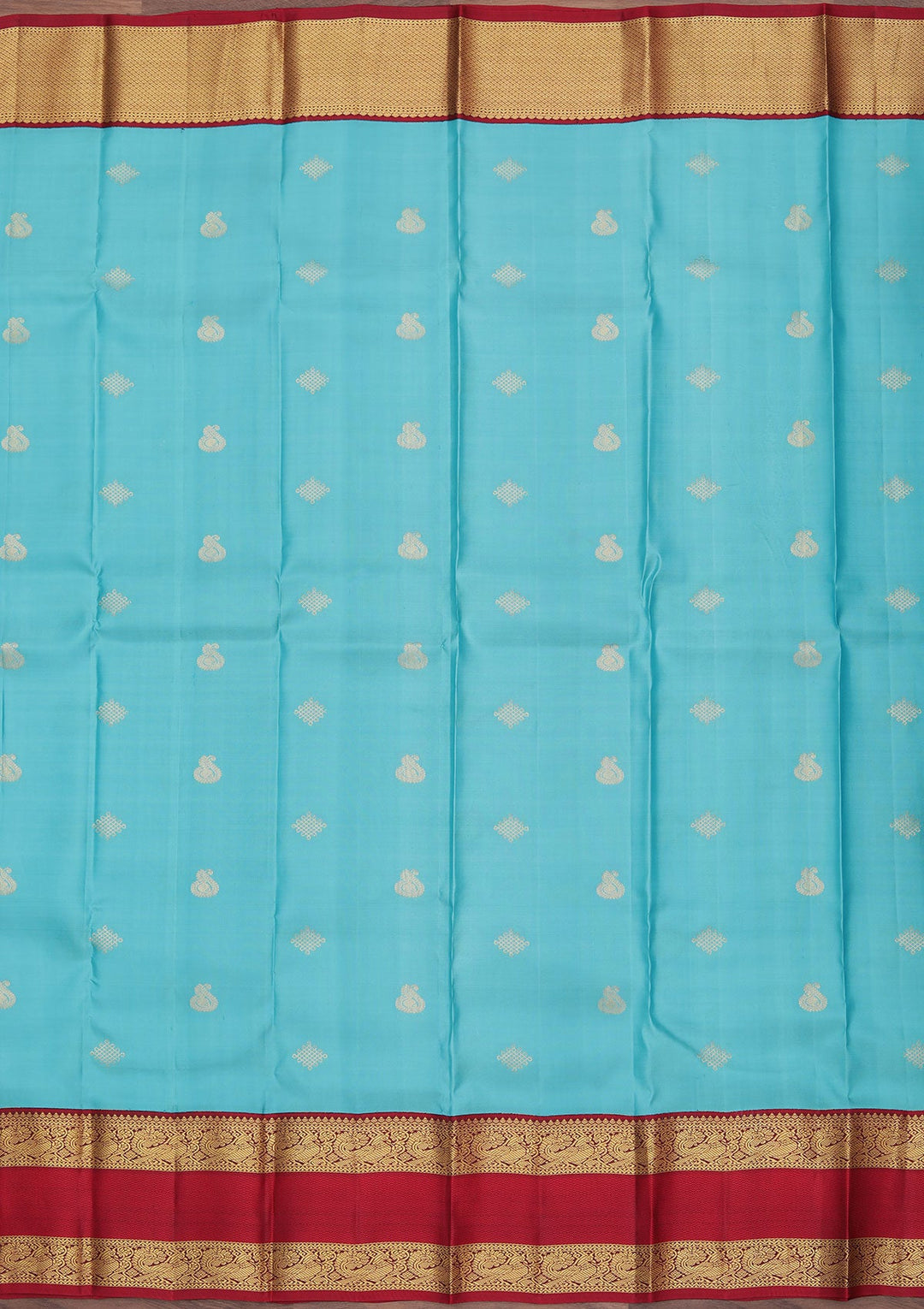 Sky Blue Zariwork Pure Silk Saree