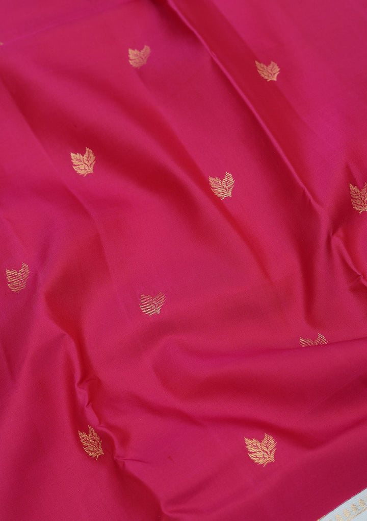 Magenta Pink Zariwork Pure Silk Saree