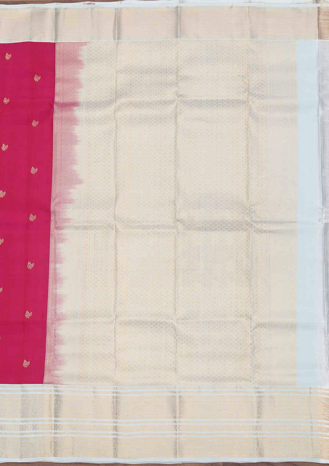 Magenta Pink Zariwork Pure Silk Saree