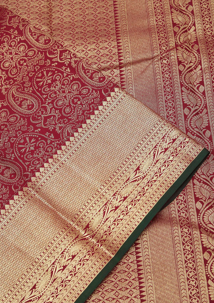 Brown Zariwork Pure Silk Saree