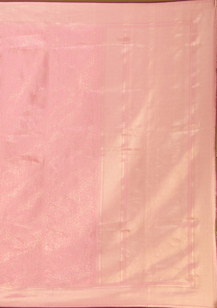 Onion Pink Zariwork Art Silk Saree
