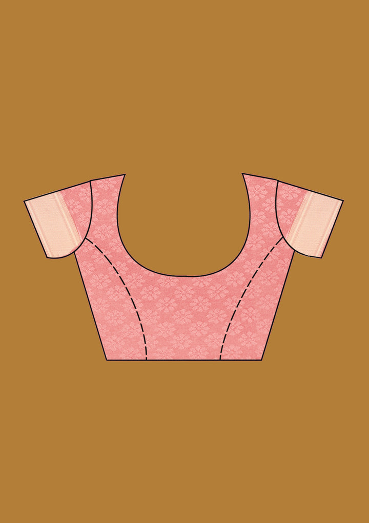 Onion Pink Zariwork Art Silk Saree