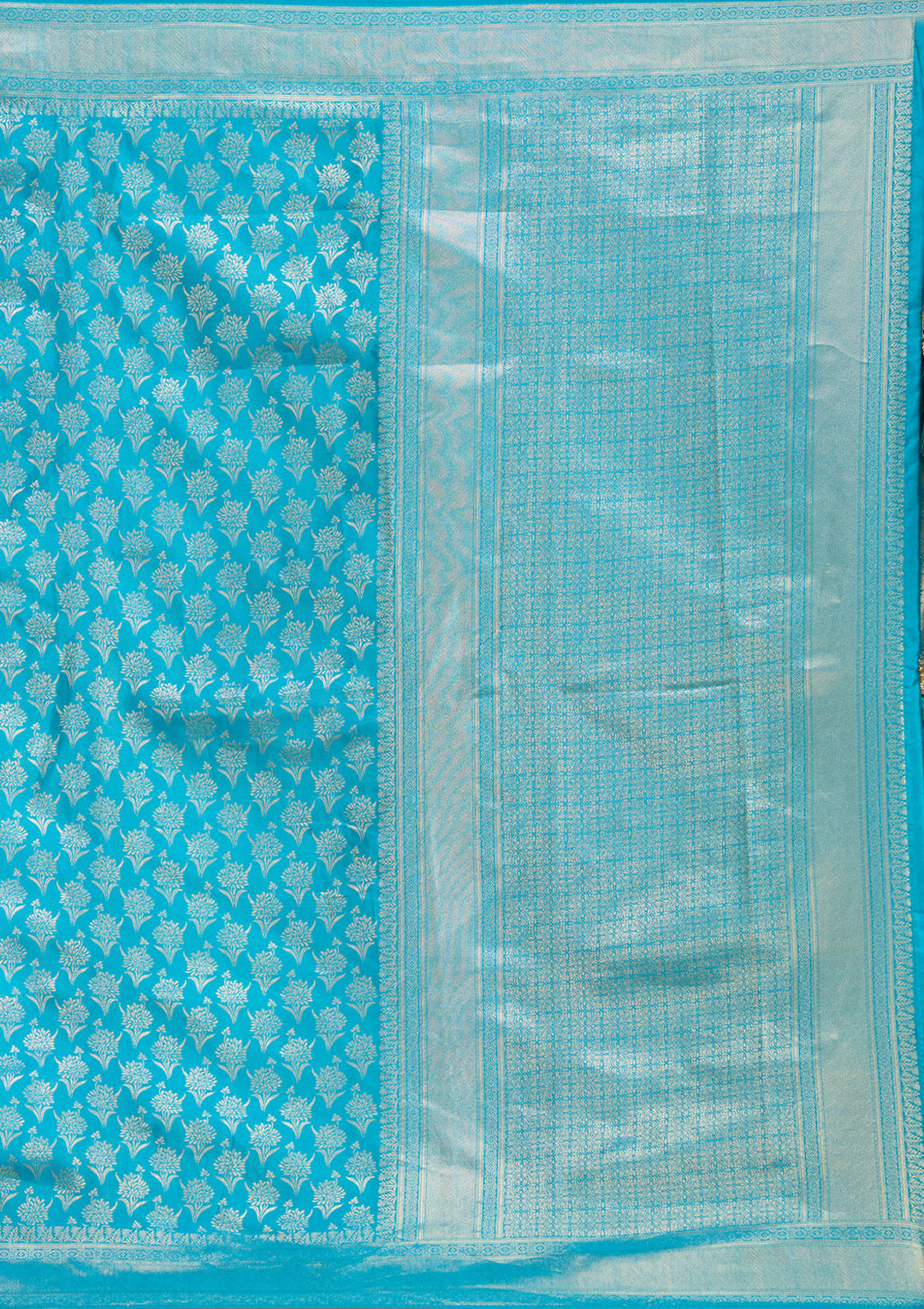Sky Blue Zariwork (Gold) Art Silk Saree
