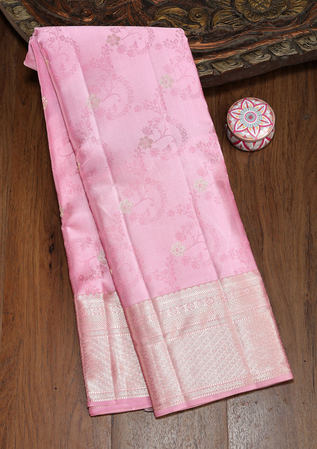 Lavender Zariwork Pure Silk Saree