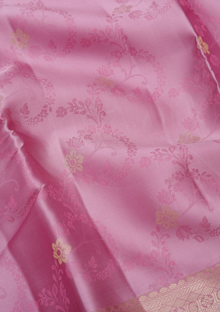 Lavender Zariwork Pure Silk Saree