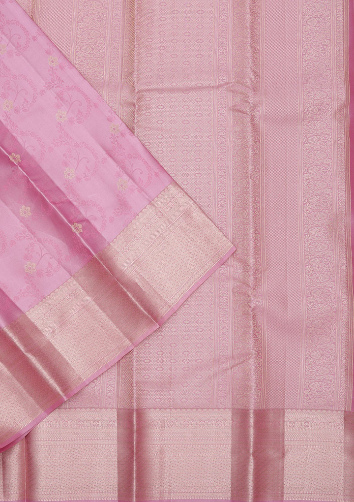Lavender Zariwork Pure Silk Saree