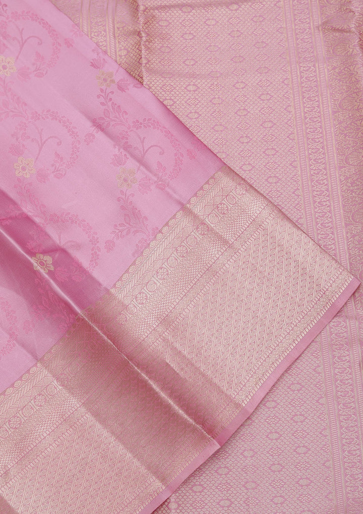 Lavender Zariwork Pure Silk Saree