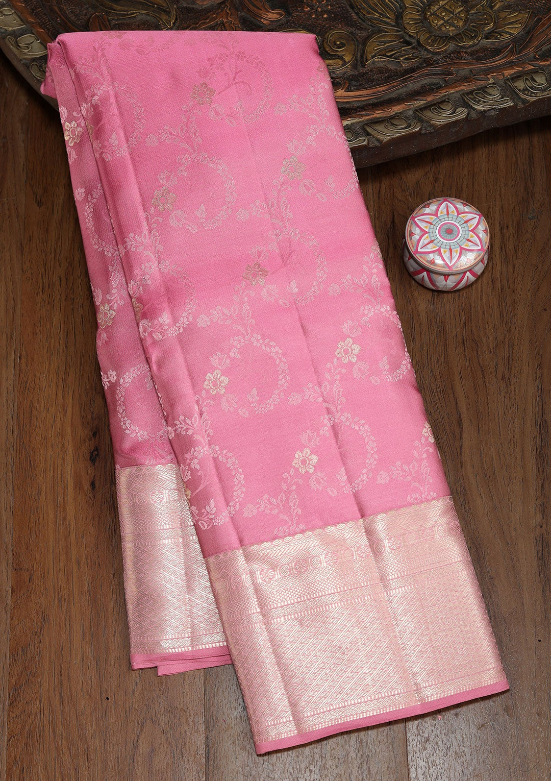 Light Lavender Zariwork Pure Silk Saree