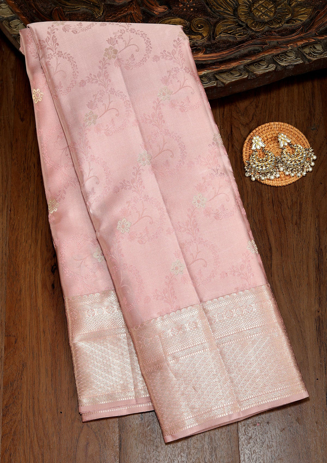 Mauve Zariwork Pure Silk Saree