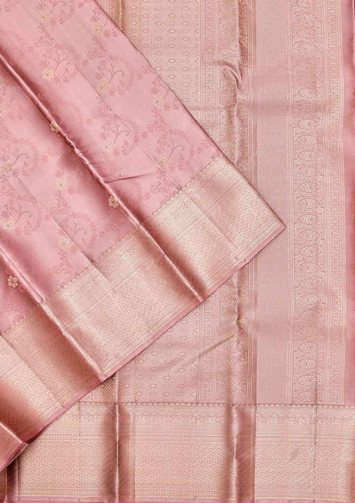 Mauve Zariwork Pure Silk Saree
