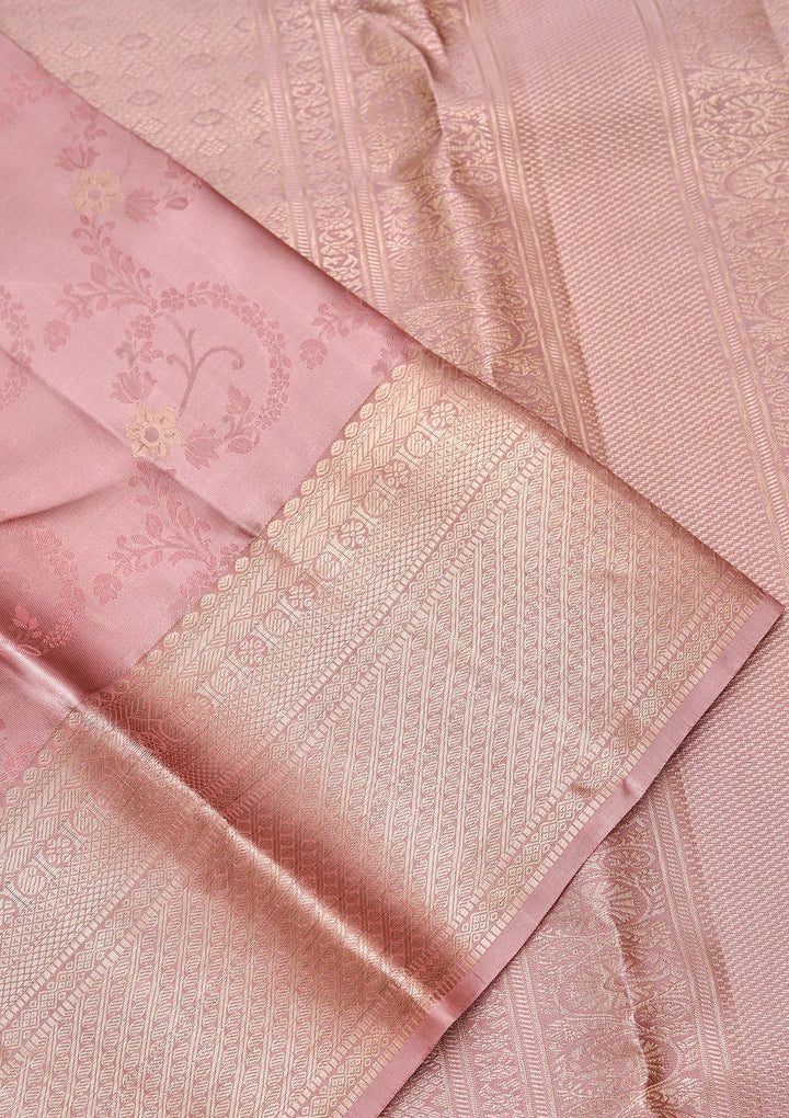 Mauve Zariwork Pure Silk Saree