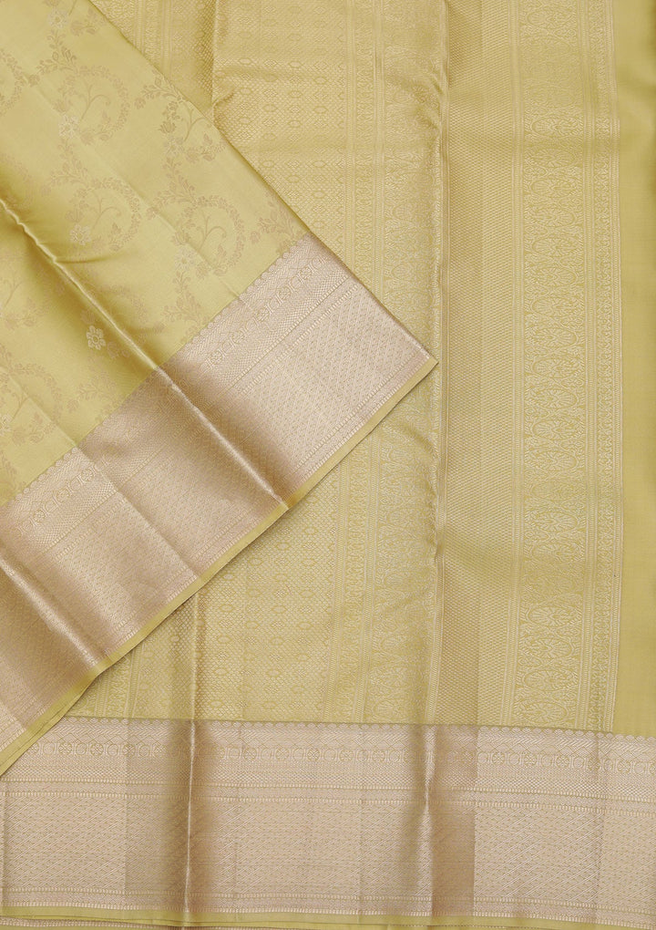 Mehendi Zariwork Pure Silk Saree-koskii