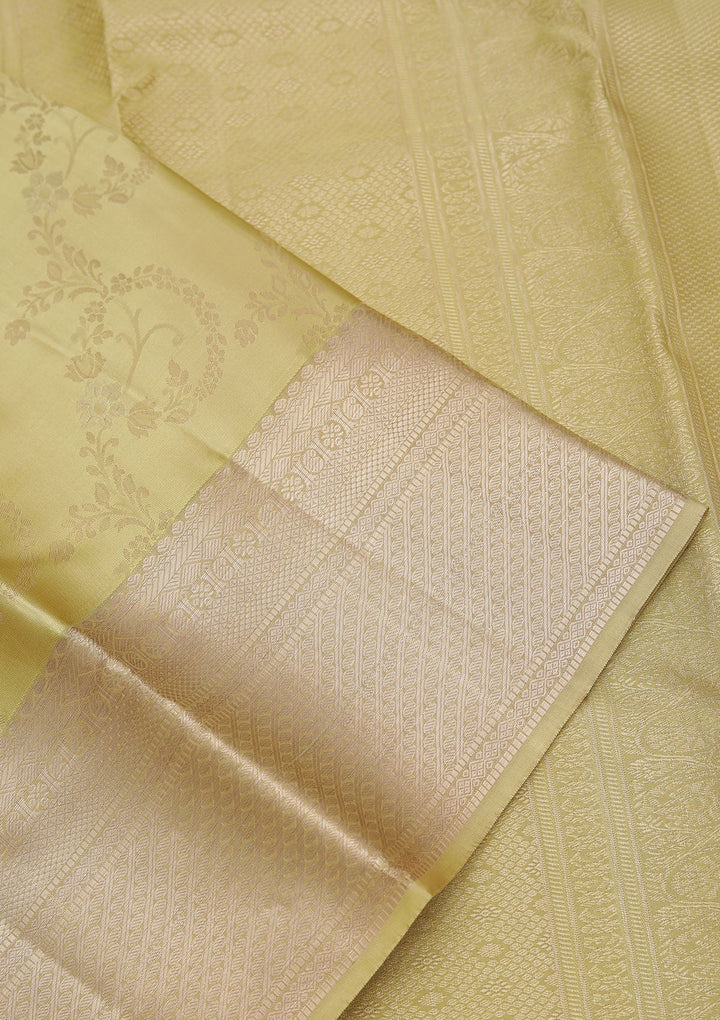 Mehendi Zariwork Pure Silk Saree-koskii