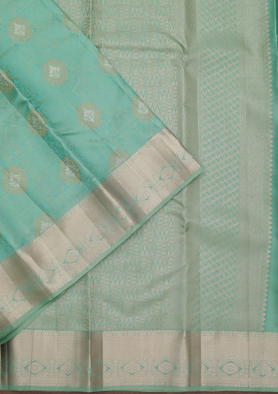 Sea Green Zariwork Pure Silk Saree