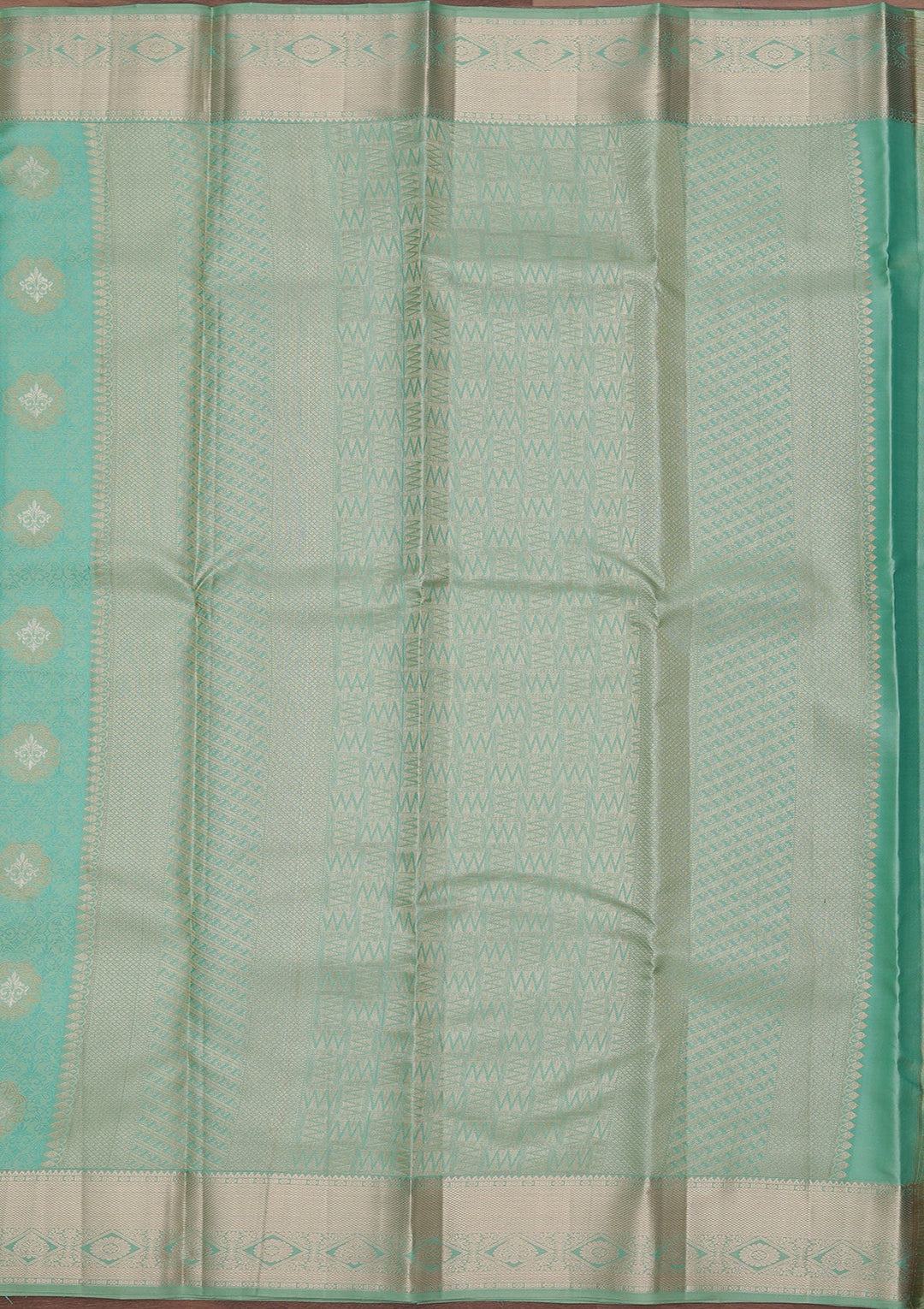 Sea Green Zariwork Pure Silk Saree