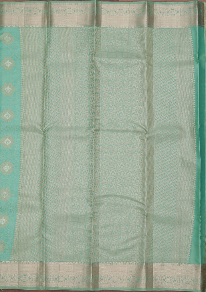 Sea Green Zariwork Pure Silk Saree