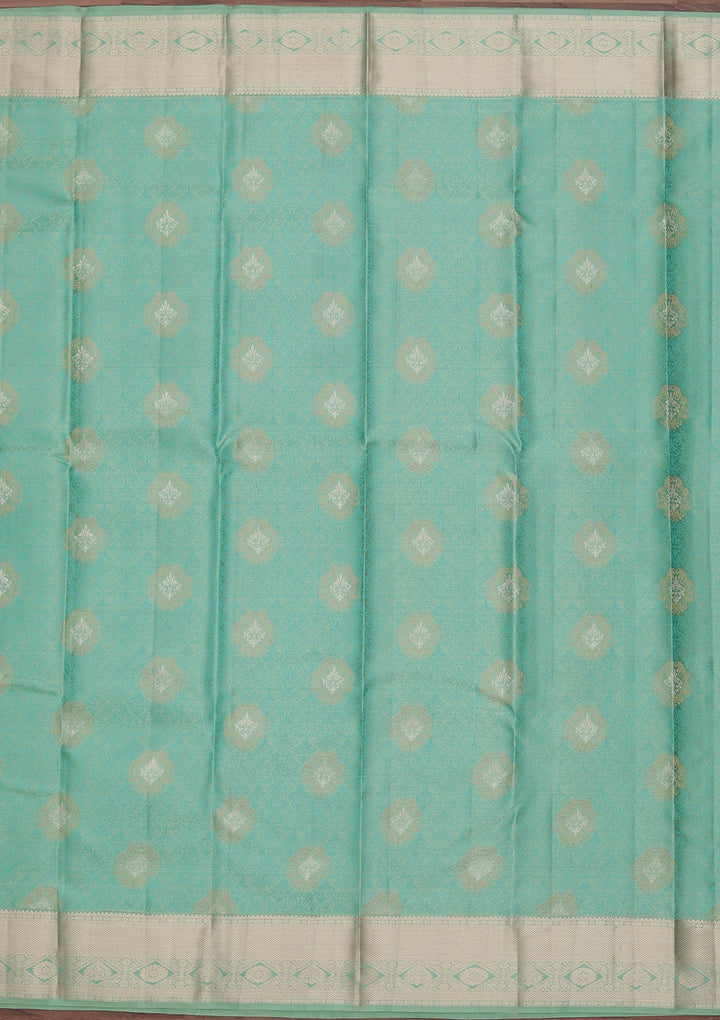 Sea Green Zariwork Pure Silk Saree