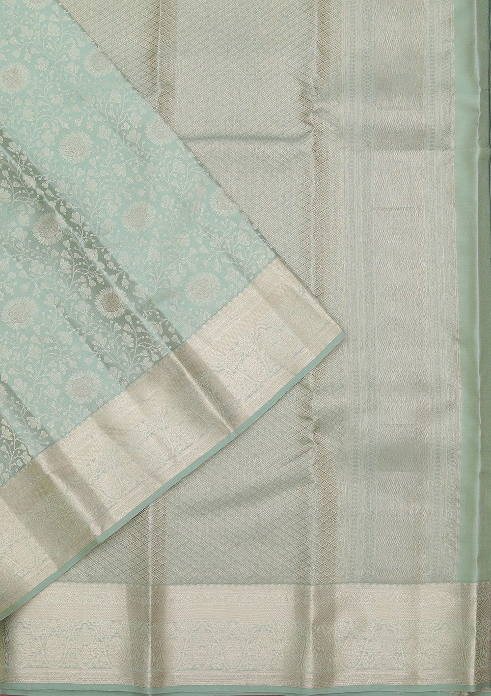 Pista Green Zariwork Pure Silk Saree-koskii