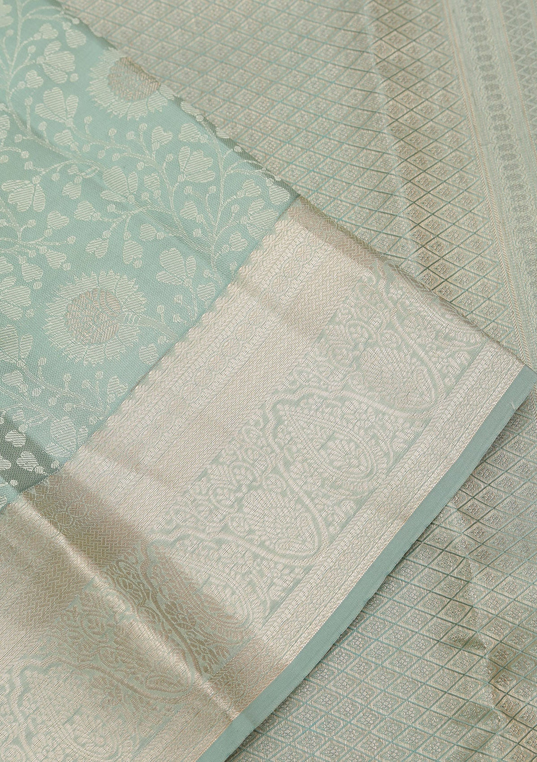 Pista Green Zariwork Pure Silk Saree-koskii