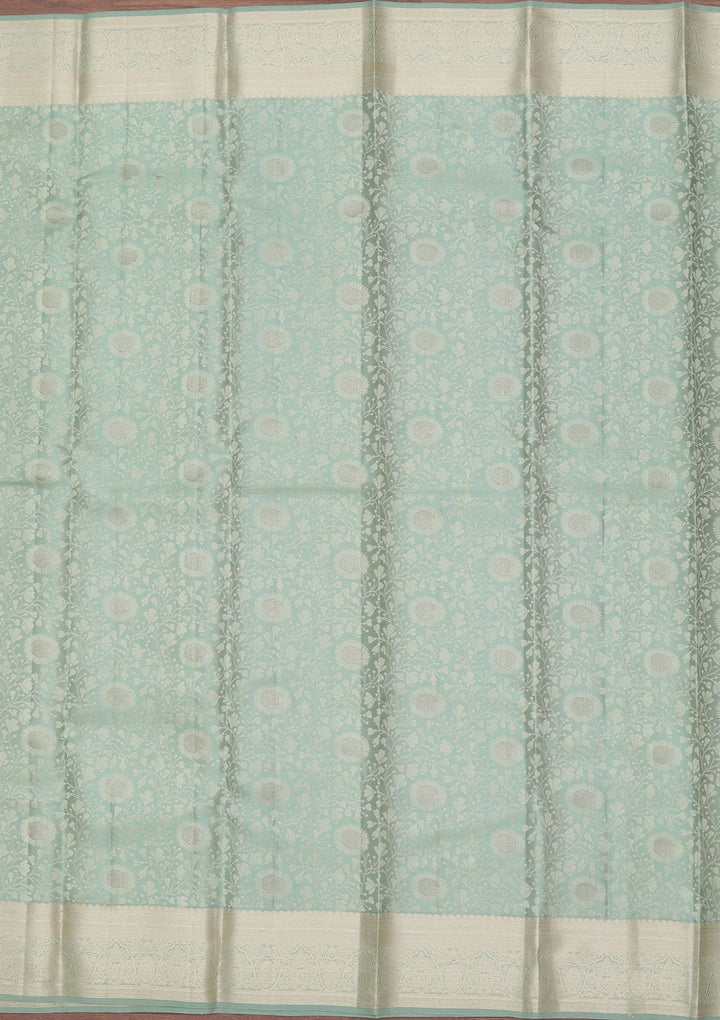 Pista Green Zariwork Pure Silk Saree-koskii