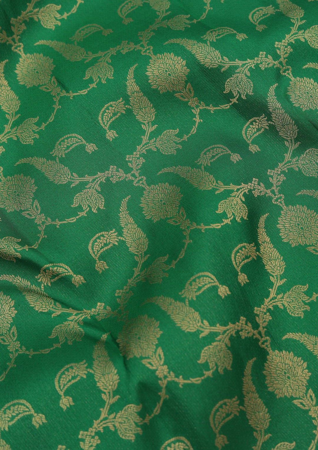 Bottle Green Zariwork Pure Silk Saree-koskii