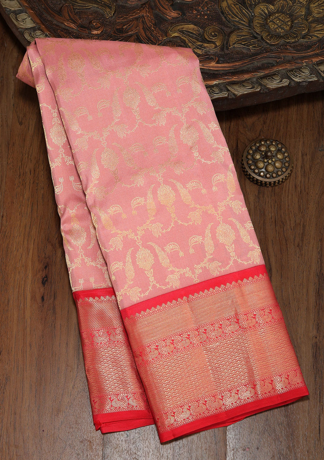 Dark Lavender Zariwork Pure Silk Saree