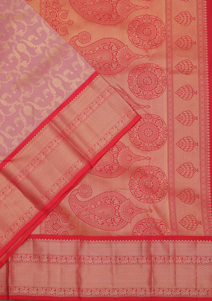 Dark Lavender Zariwork Pure Silk Saree