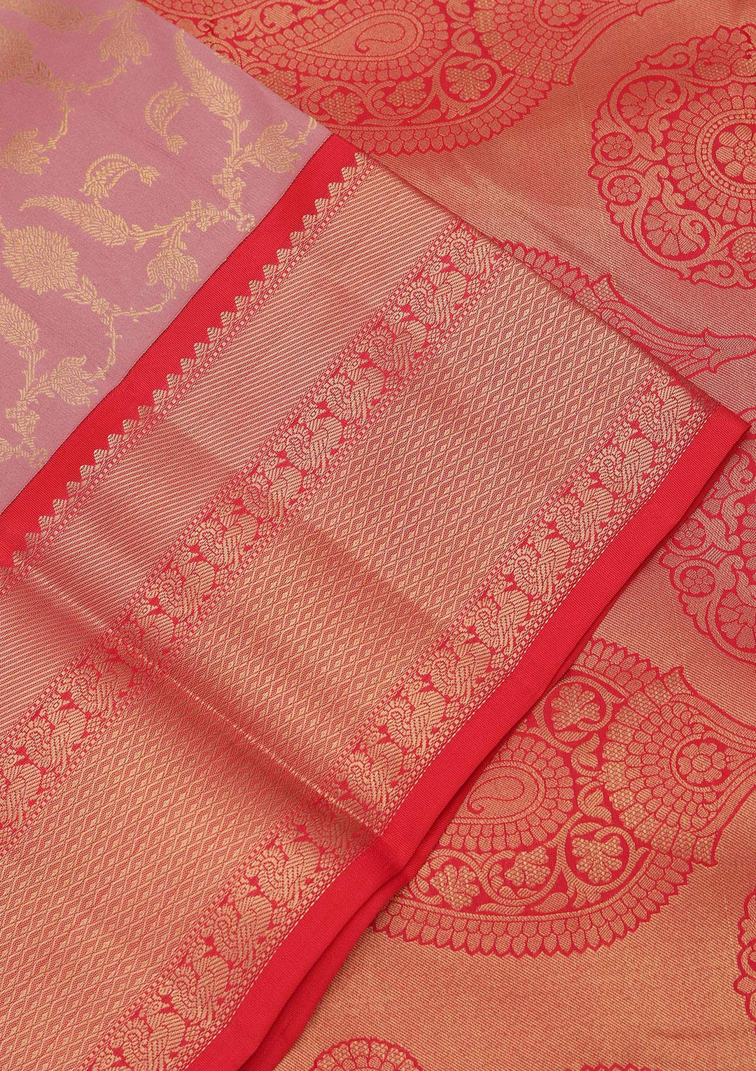 Dark Lavender Zariwork Pure Silk Saree