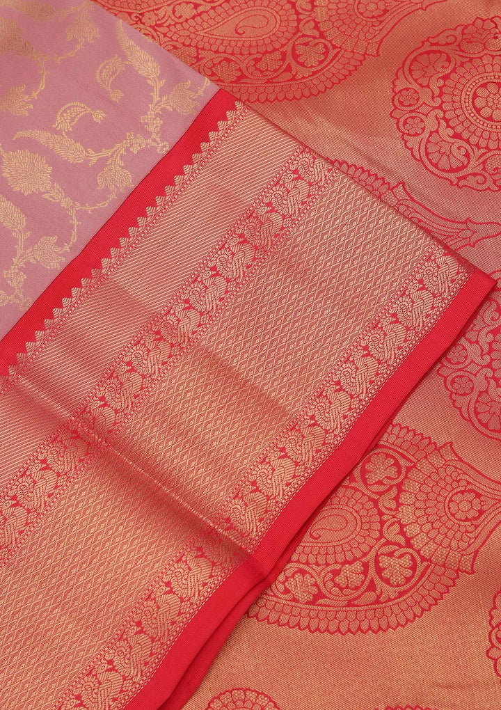 Dark Lavender Zariwork Pure Silk Saree