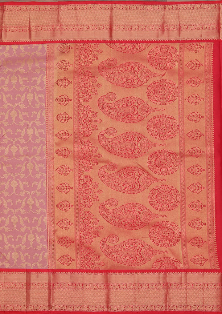 Dark Lavender Zariwork Pure Silk Saree