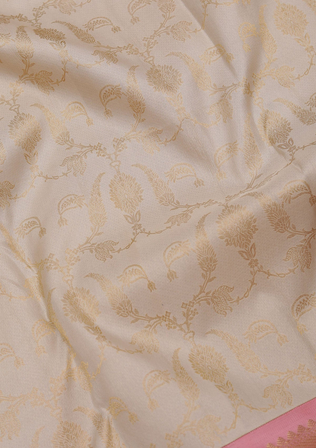 Off White Zariwork Pure Silk Saree