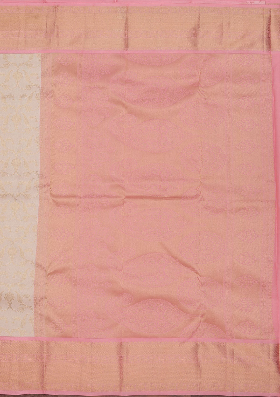 Off White Zariwork Pure Silk Saree