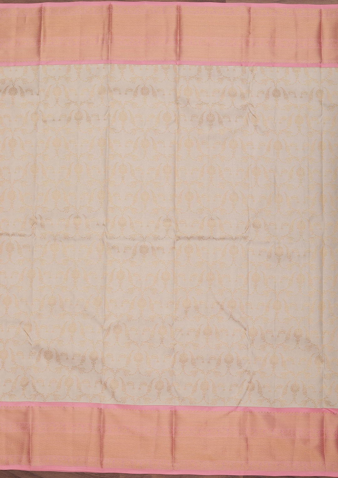 Off White Zariwork Pure Silk Saree