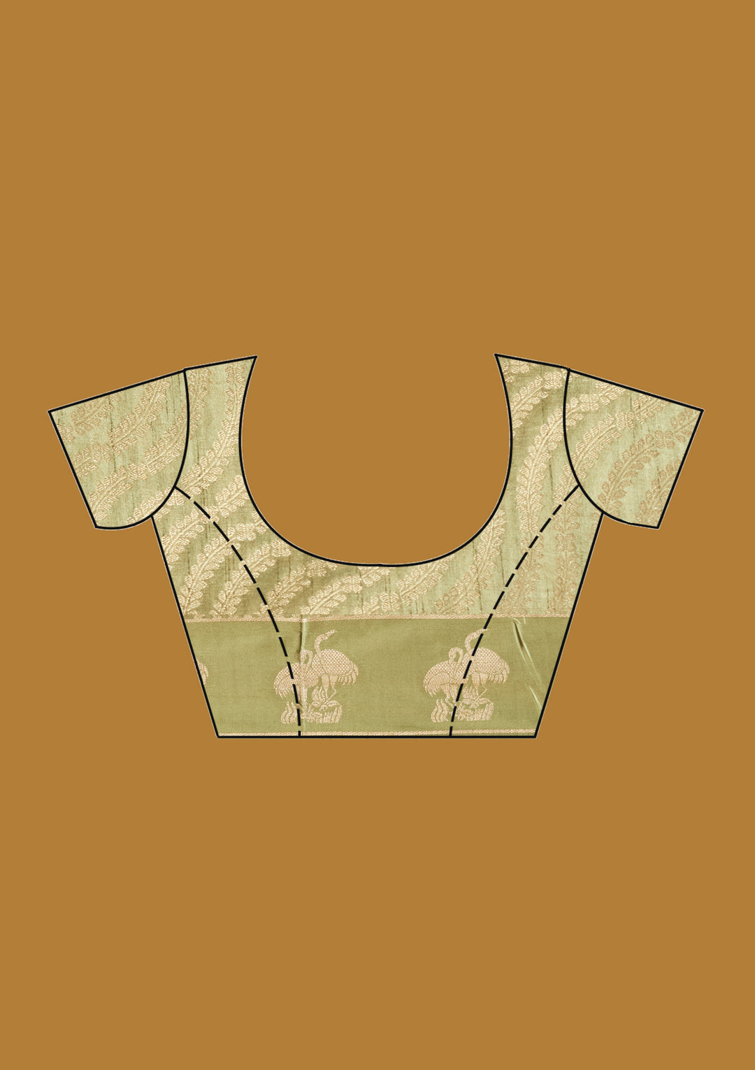 Pista Green Zariwork (Gold) Silk Saree