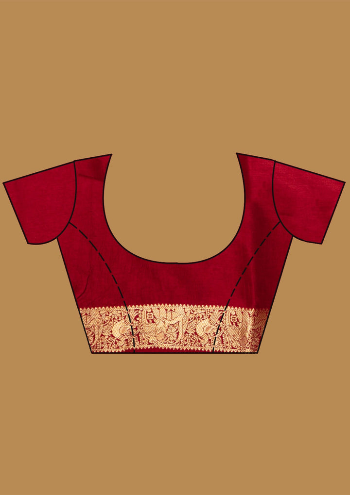 Maroon Zariwork (Gold) Silk Silk_Saree