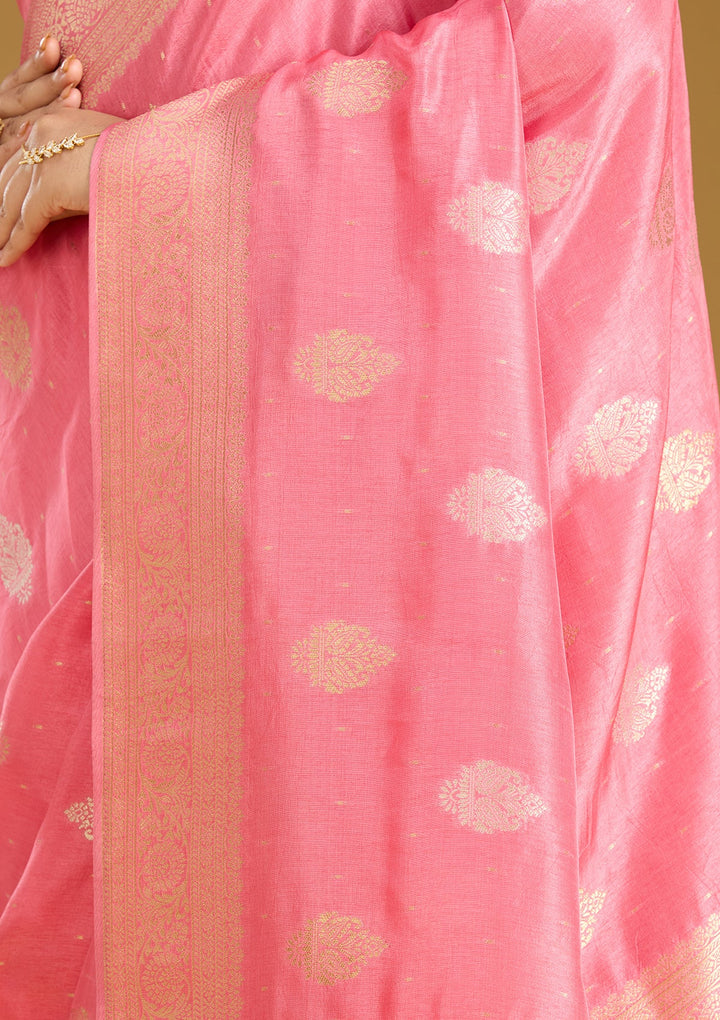 Pink Zariwork (Gold) Silk Silk_Saree