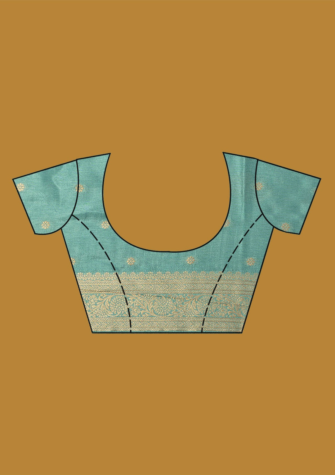 Sky Blue Zariwork (Gold) Silk Silk_Saree